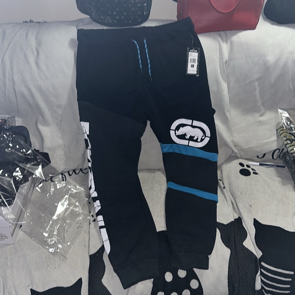 Ecko unltd charcoal heather black white blue XL sweatpants New